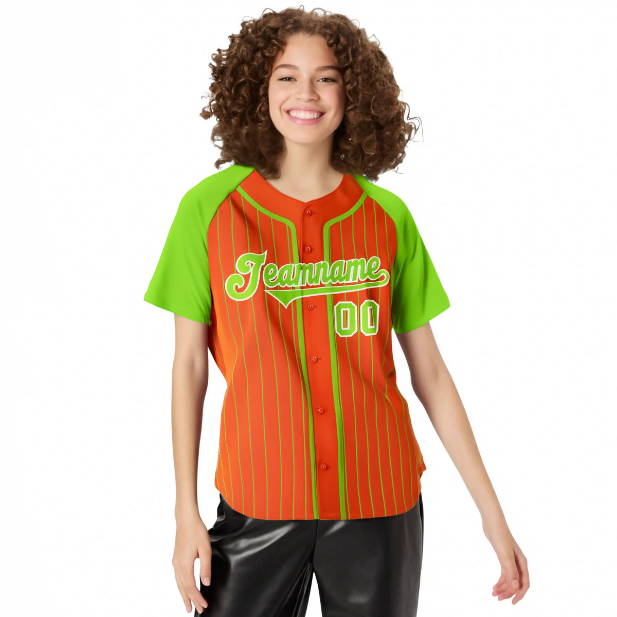 Custom Bay Orange Aqua Pinstripe Aqua-White Authentic Raglan Sleeves Baseball Jersey
