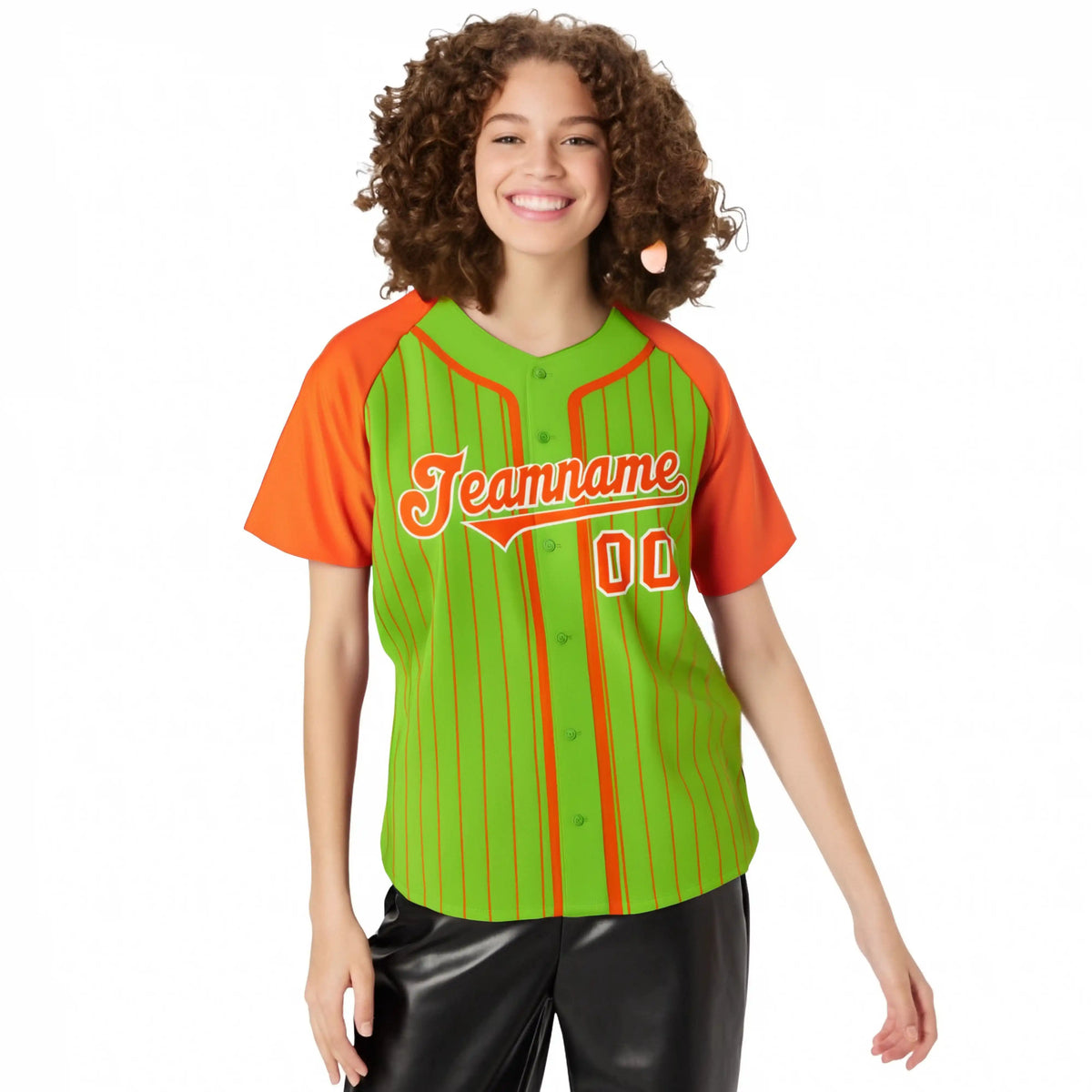 Custom Aqua Bay Orange Pinstripe Bay-Orange White Authentic Raglan Sleeves Baseball Jersey