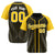 Custom Black Yellow Pinstripe Yellow-White Authentic Raglan Sleeves Baseball Jersey