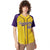 Custom Yellow Purple Pinstripe Purple-White Authentic Raglan Sleeves Baseball Jersey