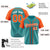 Custom Midnight Green Orange Pinstripe Orange-White Authentic Raglan Sleeves Baseball Jersey