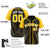 Custom Black Yellow Pinstripe Yellow-White Authentic Raglan Sleeves Baseball Jersey