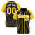 Custom Black Yellow Pinstripe Yellow-White Authentic Raglan Sleeves Baseball Jersey