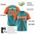 Custom Midnight Green Orange Pinstripe Orange-White Authentic Raglan Sleeves Baseball Jersey