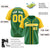 Custom Kelly Green Yellow Pinstripe Yellow-White Authentic Raglan Sleeves Baseball Jersey