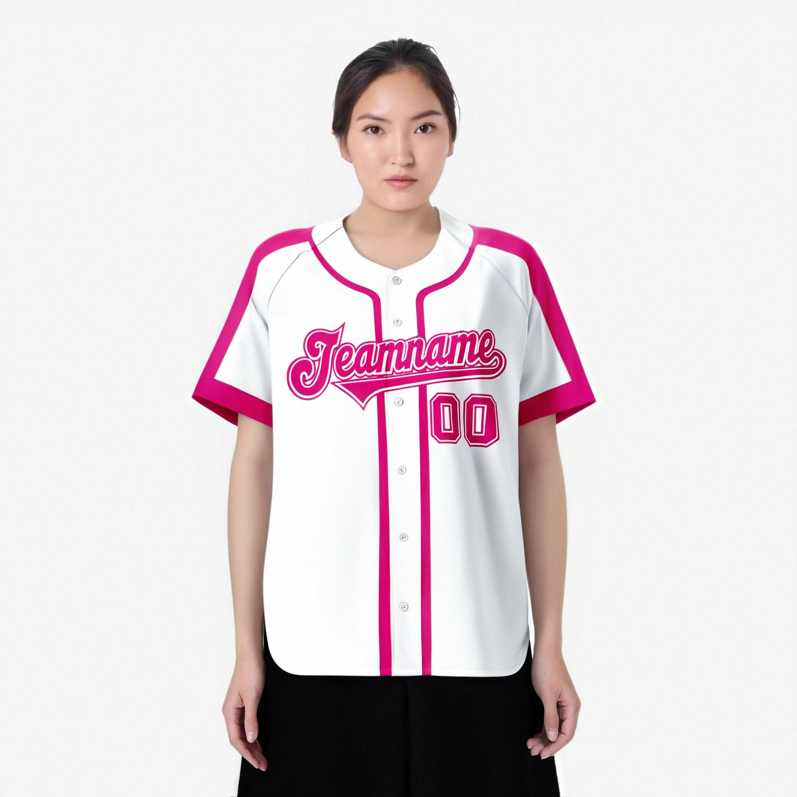 Custom White Pink Baseball Jersey Personalized For Adults Youth