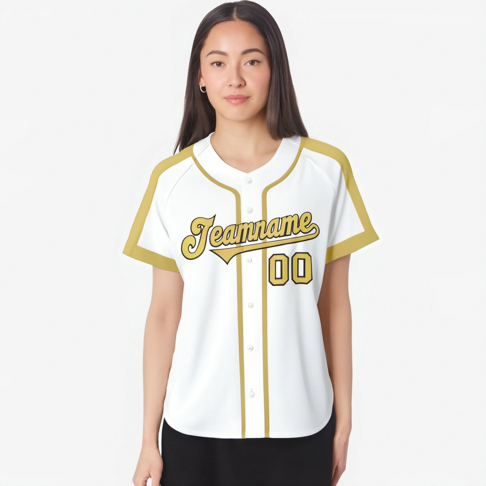 Custom White Khaki Black Baseball Jersey Personalized For Adults Youth