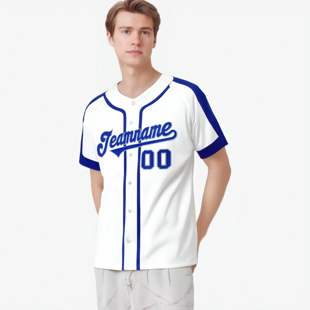 Custom White Blue Gray Baseball Jersey Personalized For Adults Youth
