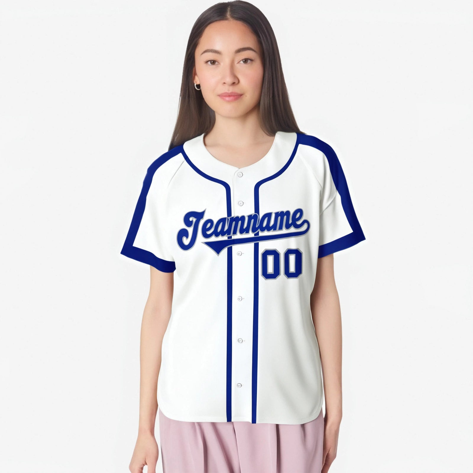 Custom White Blue Gray Baseball Jersey Personalized For Adults Youth