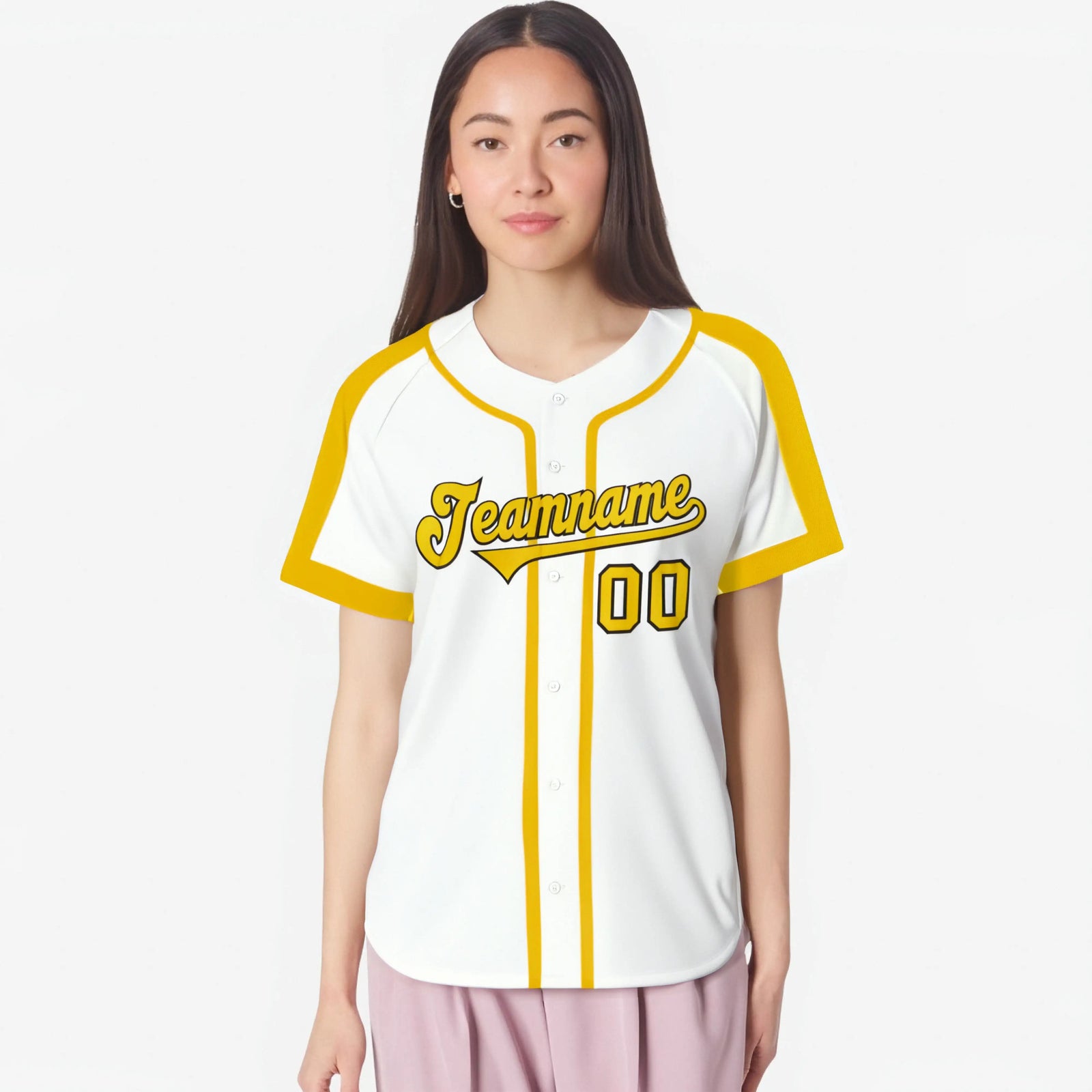 Custom White Gold Black Baseball Jersey Personalized For Adults Youth