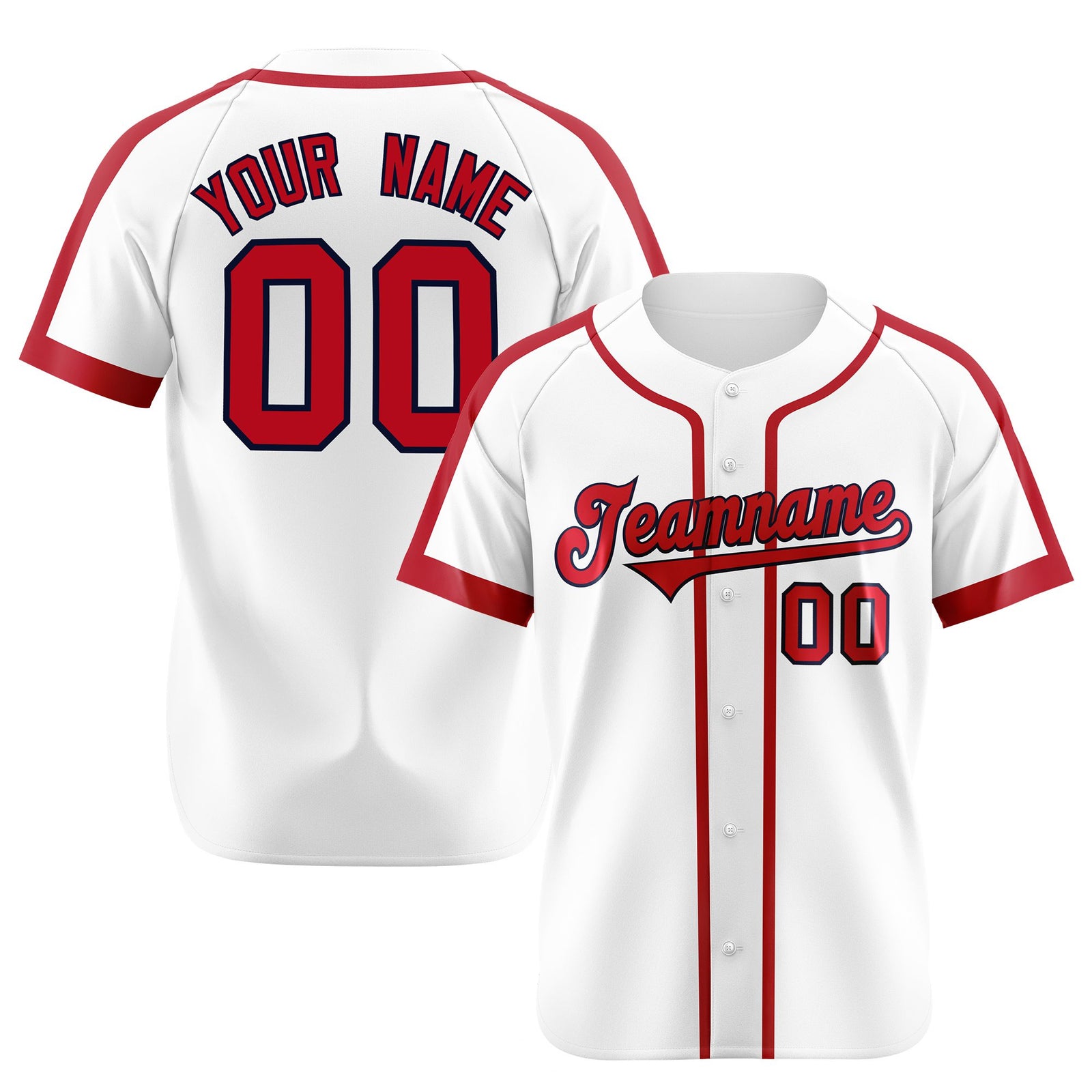 Custom White Red Black Baseball Jersey Personalized For Adults Youth
