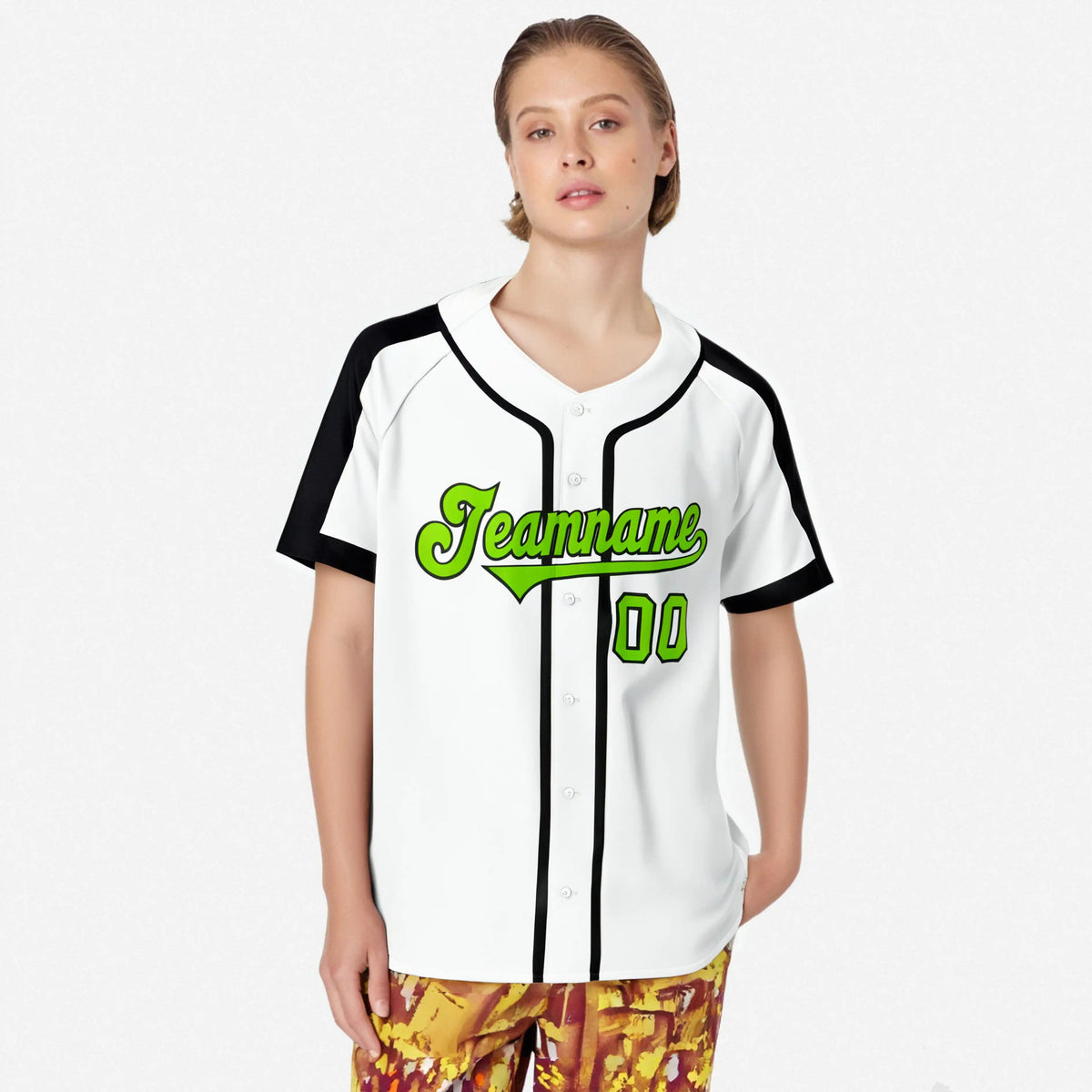 Custom White Green Black Baseball Jersey Personalized For Adults Youth