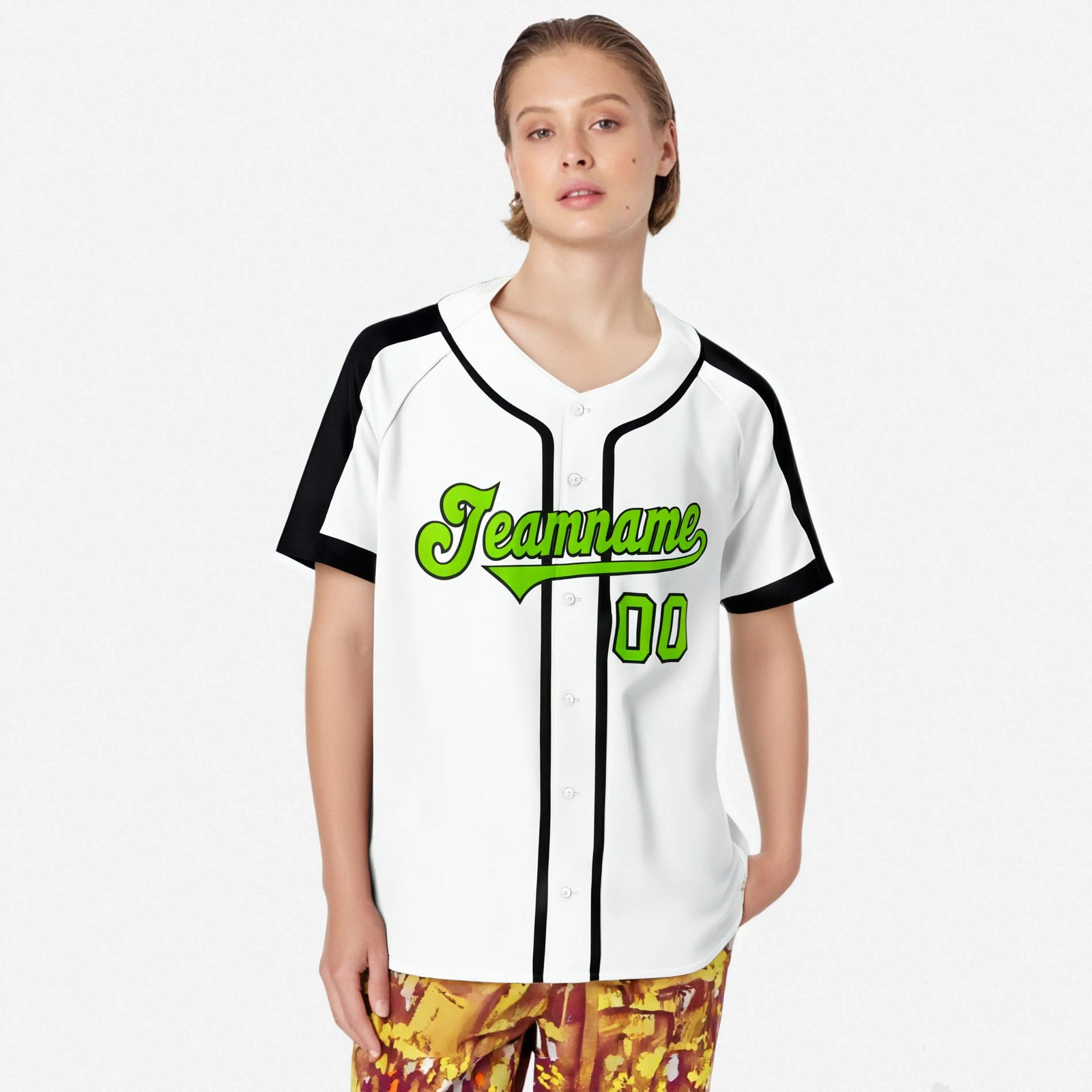 Custom White Green Black Baseball Jersey Personalized For Adults Youth