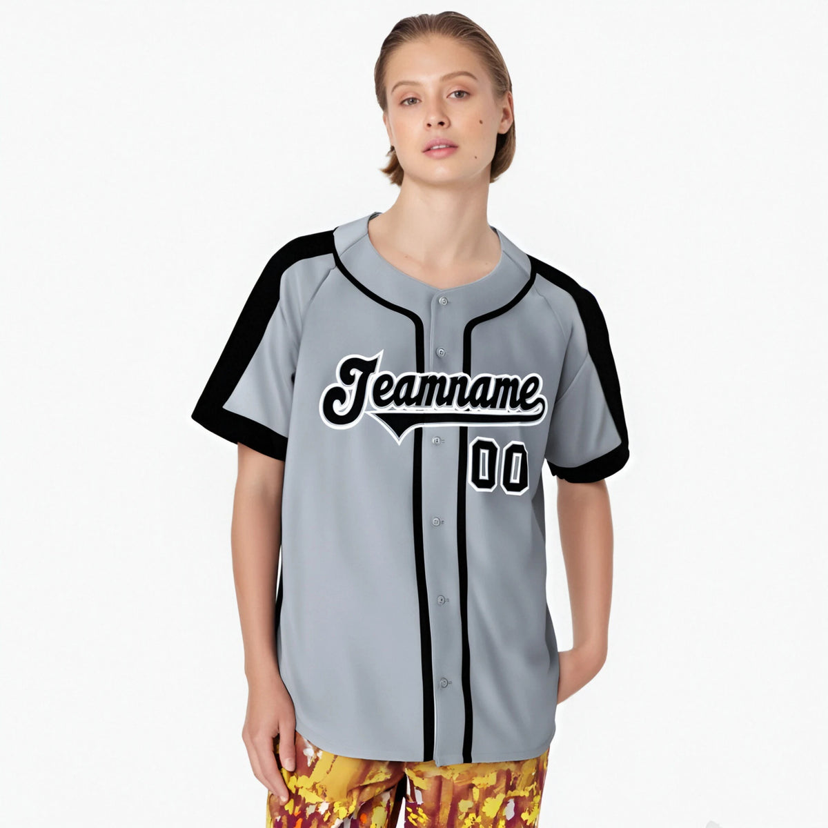 Custom Gray Black White Baseball Jersey Personalized For Adults Youth