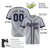 Custom Gray Navy White Baseball Jersey Personalized For Adults Youth