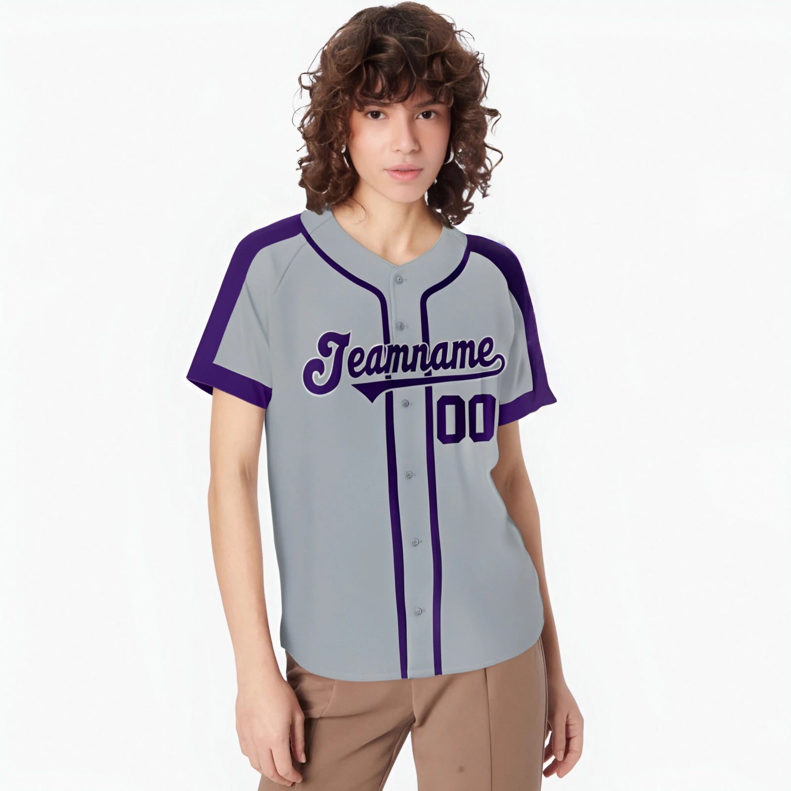 Custom Gray Purple Baseball Jersey Personalized For Adults Youth