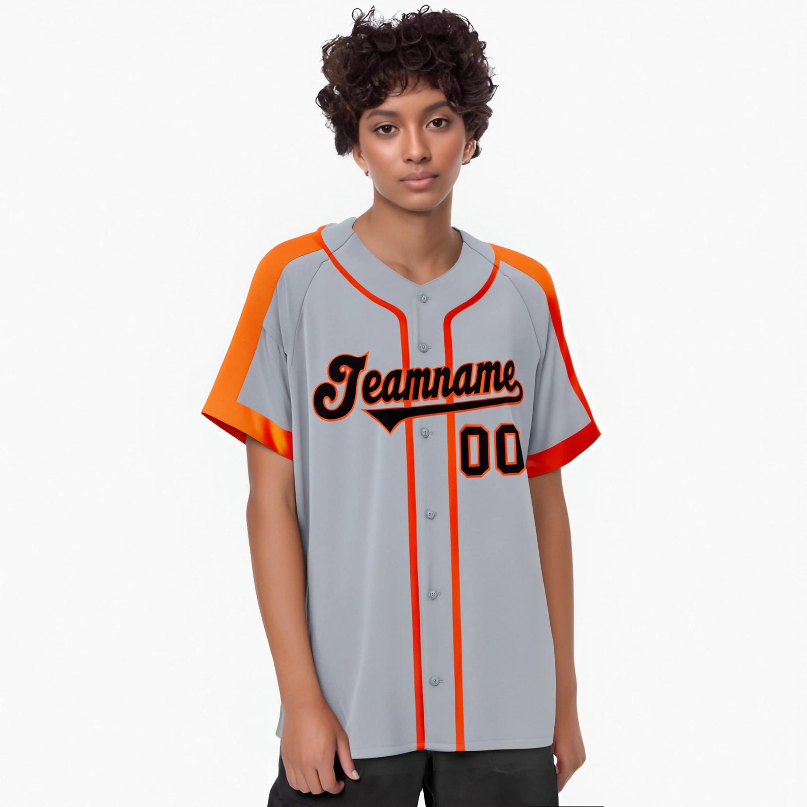 Custom Gray Bay Orange Black Baseball Jersey