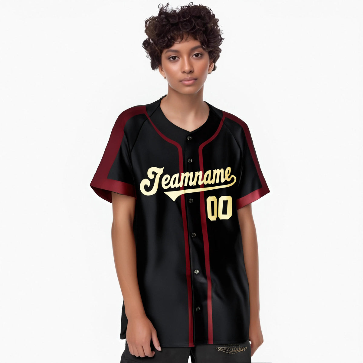 Custom Black Old Gold Crimson Baseball Jersey