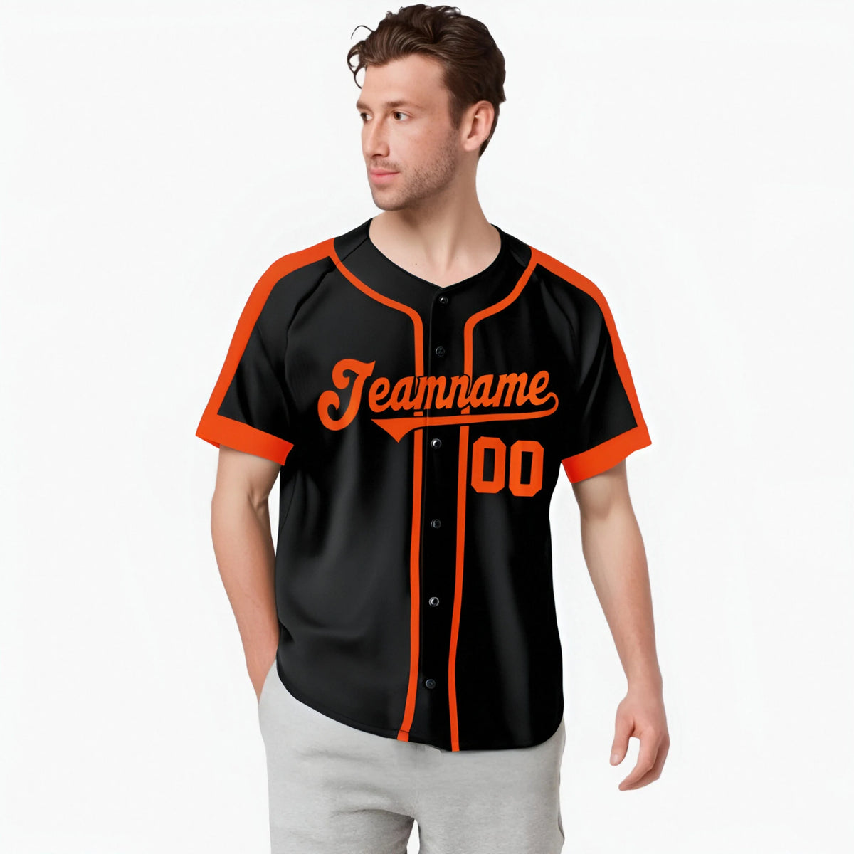 Custom Black Orange Baseball Jersey