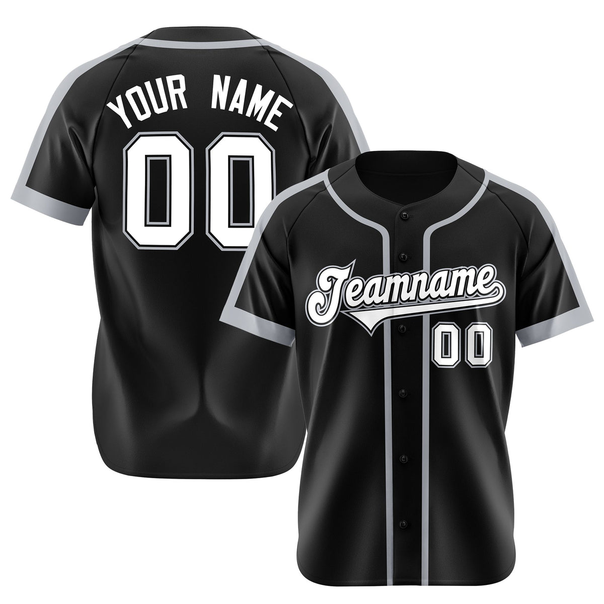 Custom Black White Grap Baseball Jersey