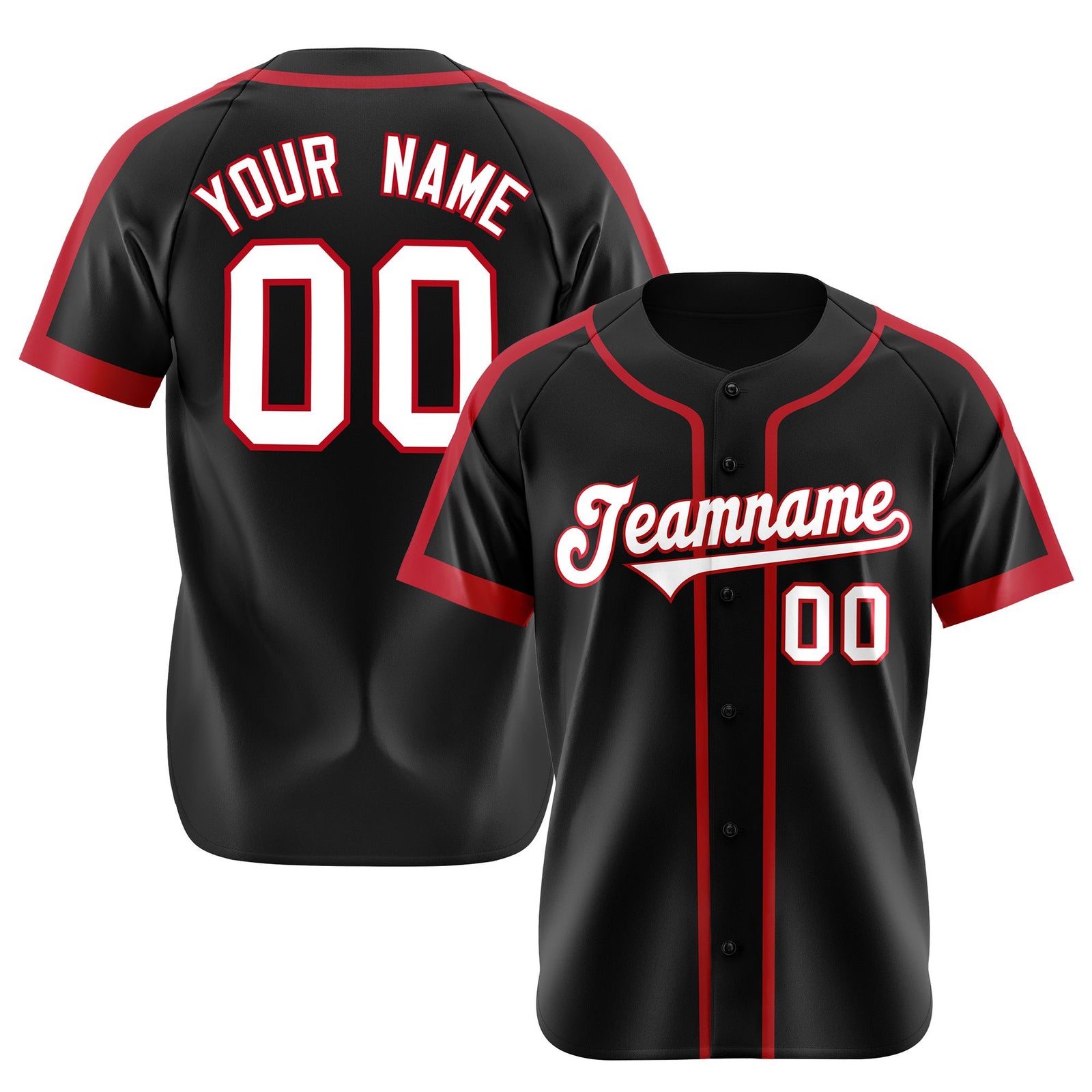 Custom Black Crimson White Baseball Jersey