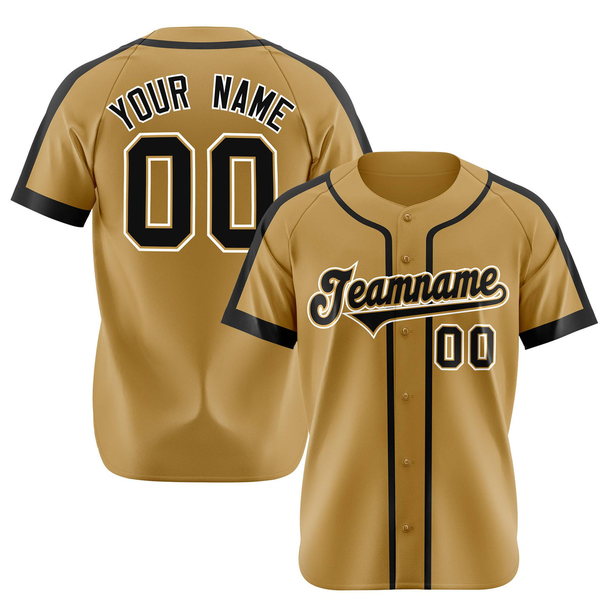 Custom Brown Gold Black Baseball Jersey