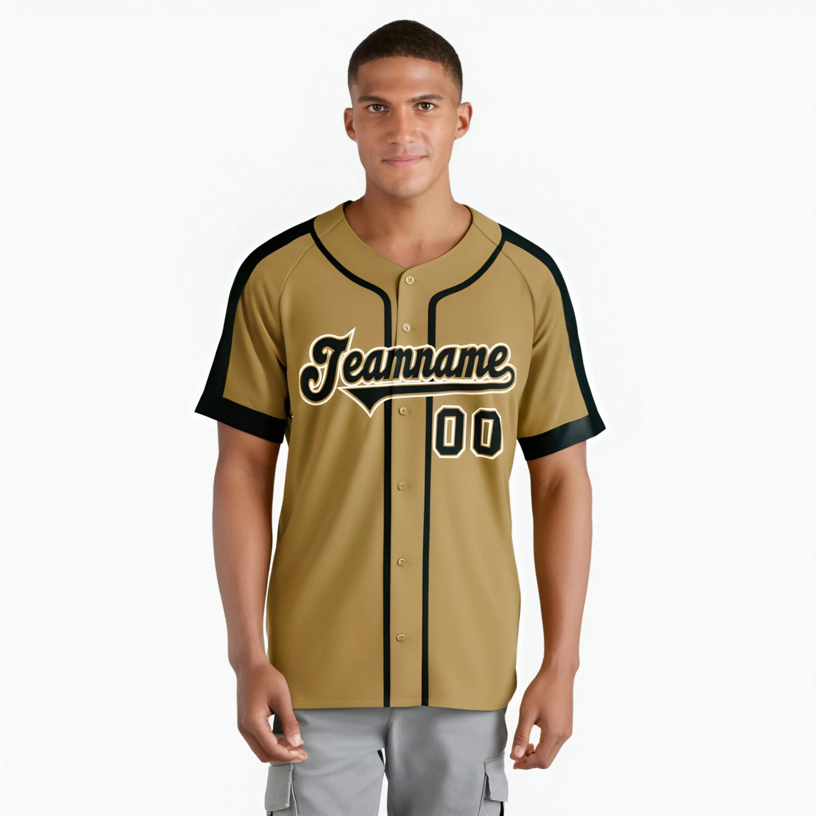 Custom Brown Gold Black Baseball Jersey