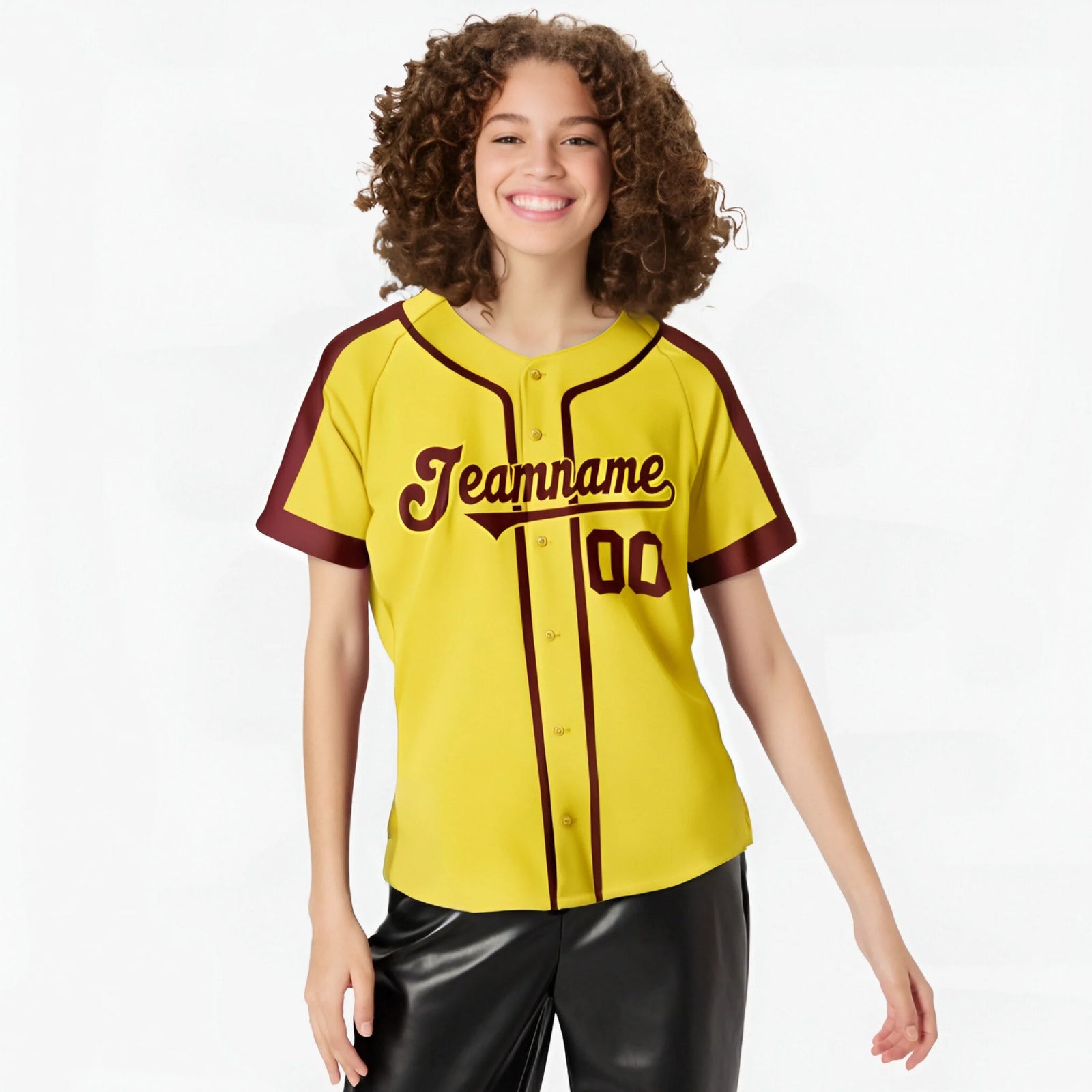 Custom Yellow Crimson Baseball Jersey