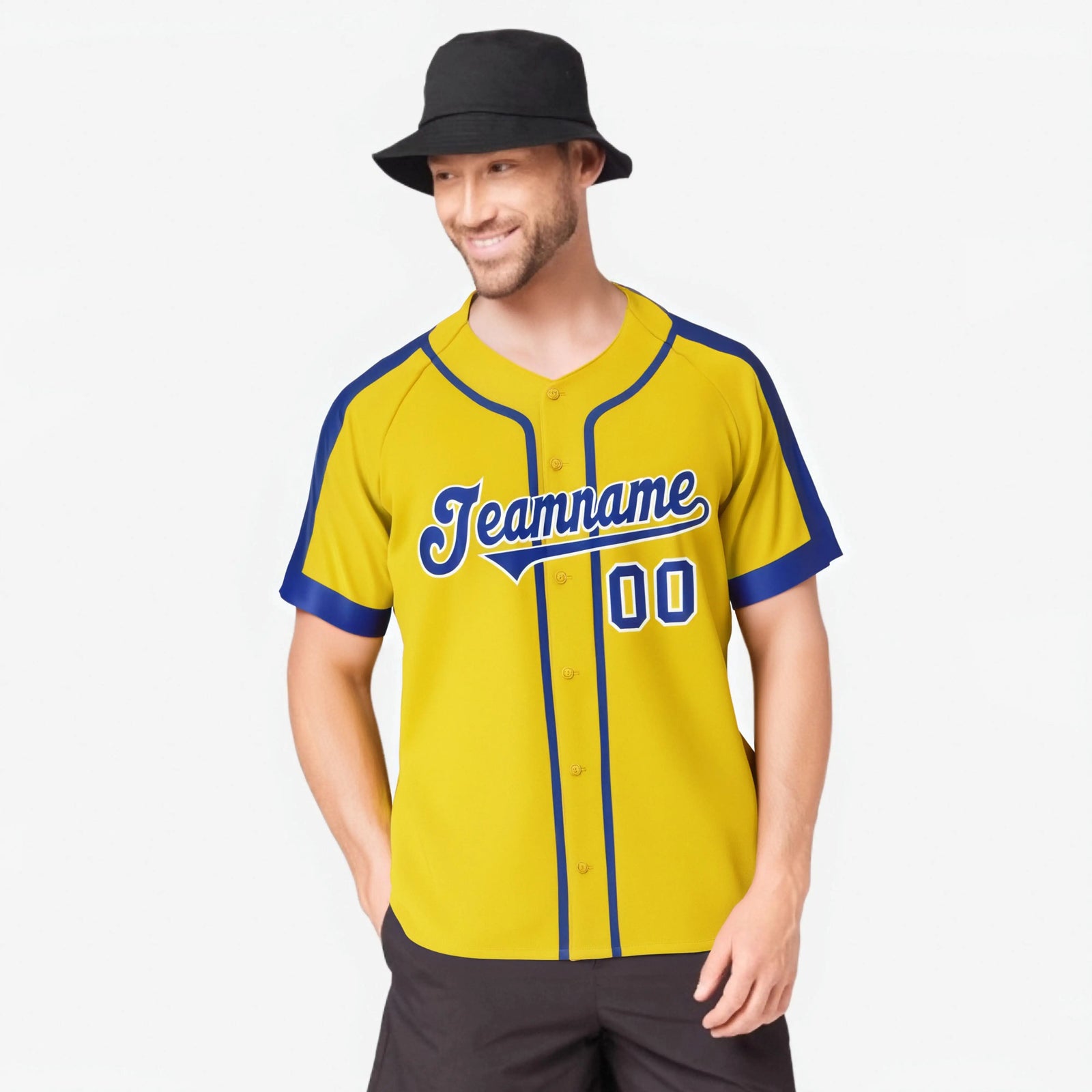 Custom Yellow Purple White Baseball Jersey