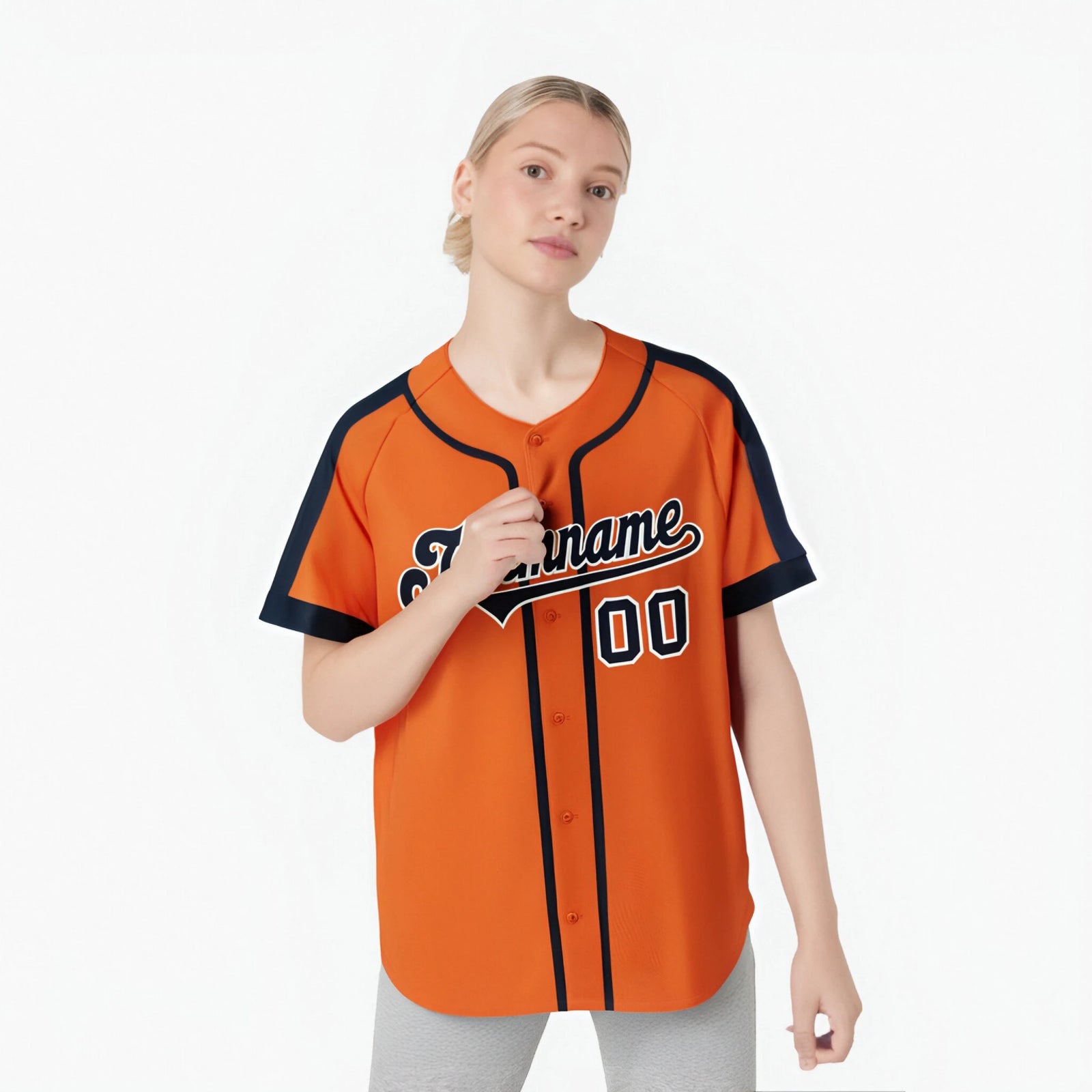 Custom Orange Black White Baseball Jersey