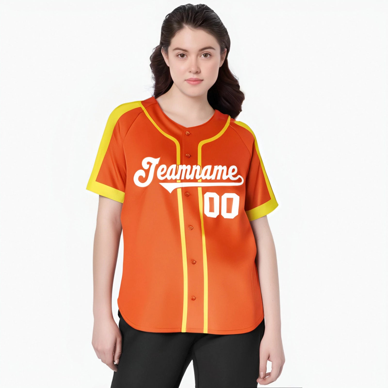Custom Orange Yellow White Baseball Jersey