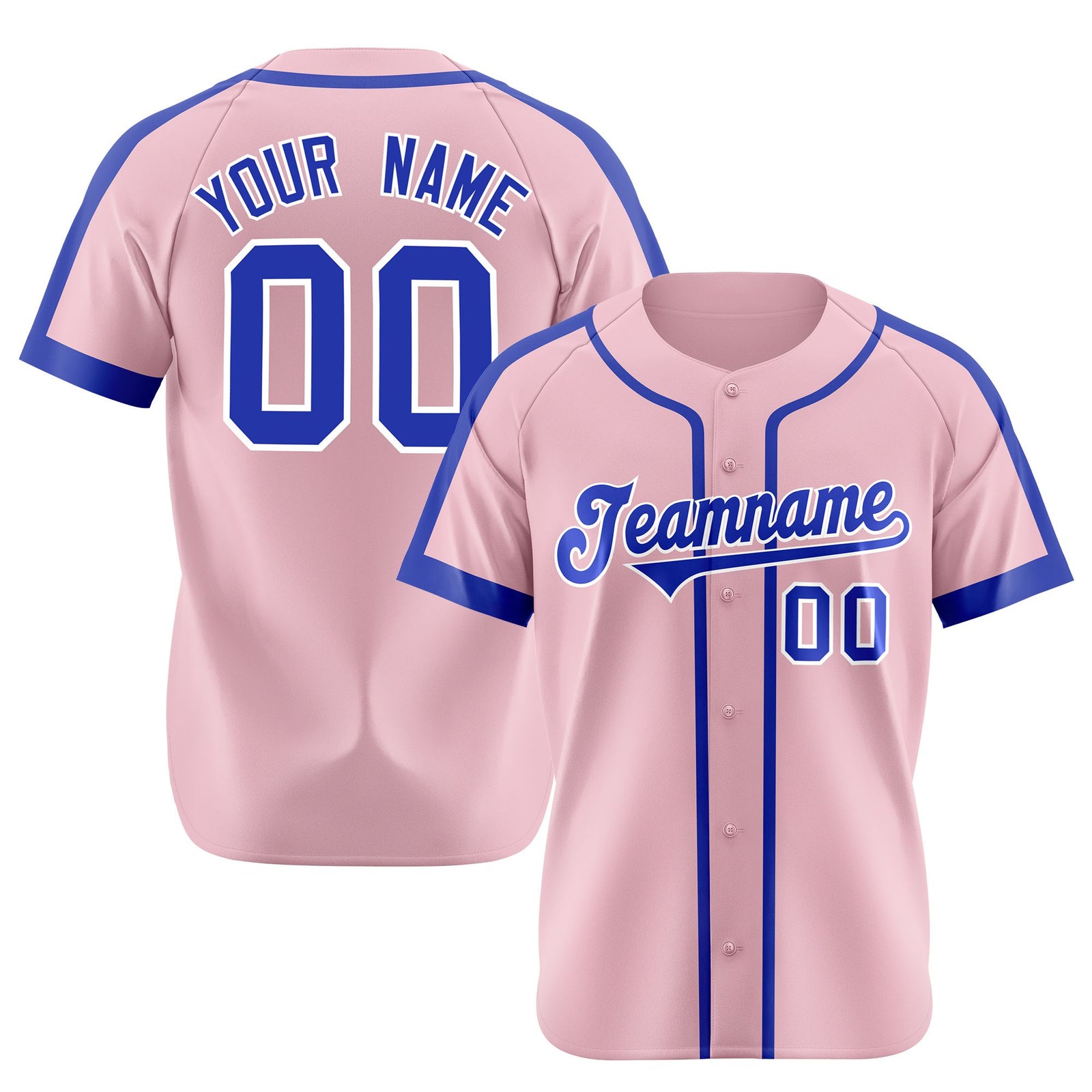 Custom Pink Blue White Baseball Jersey