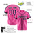 Custom Pink Navy White Baseball Jersey