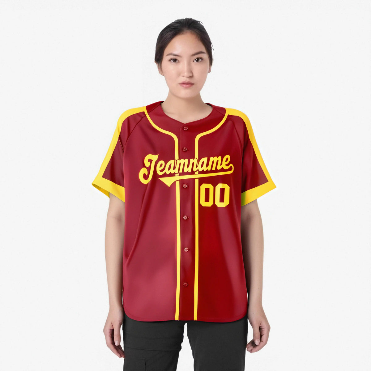 Custom Red Gold Baseball Jersey