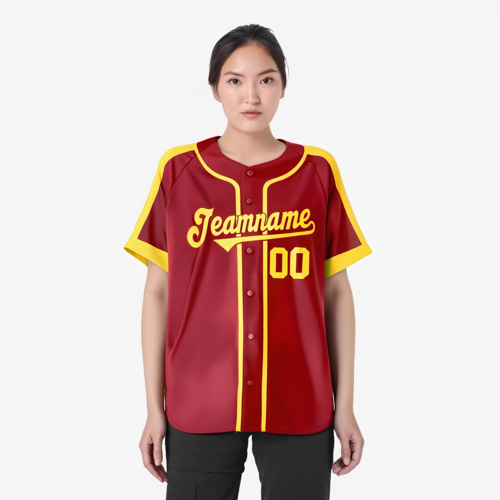 Custom Red Gold Baseball Jersey