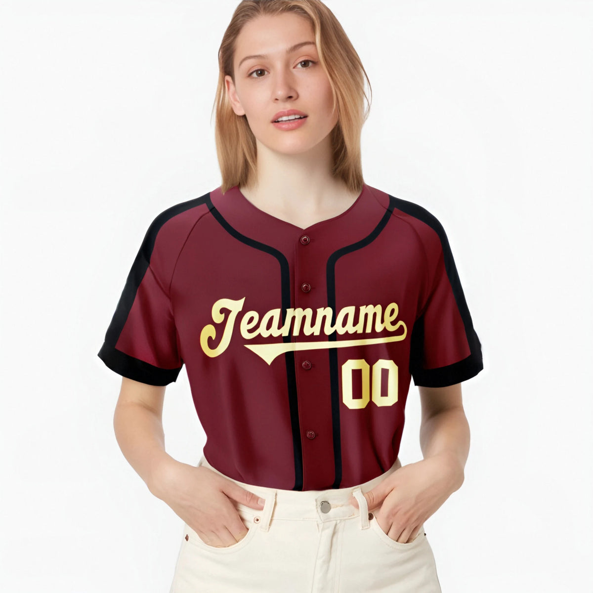 Custom Crimson Old Glod Black Baseball Jersey