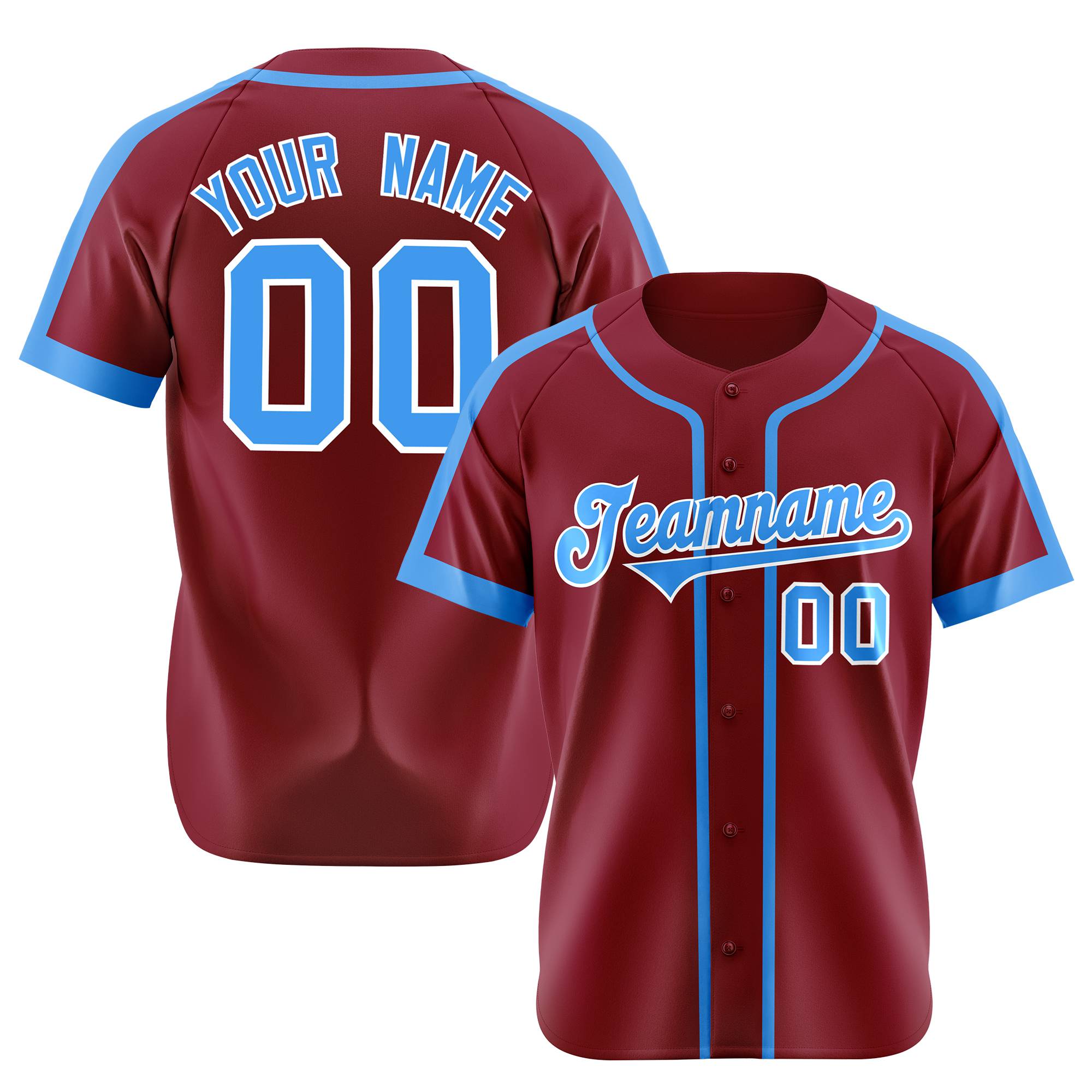 Custom Crimson Blue White Baseball Jersey