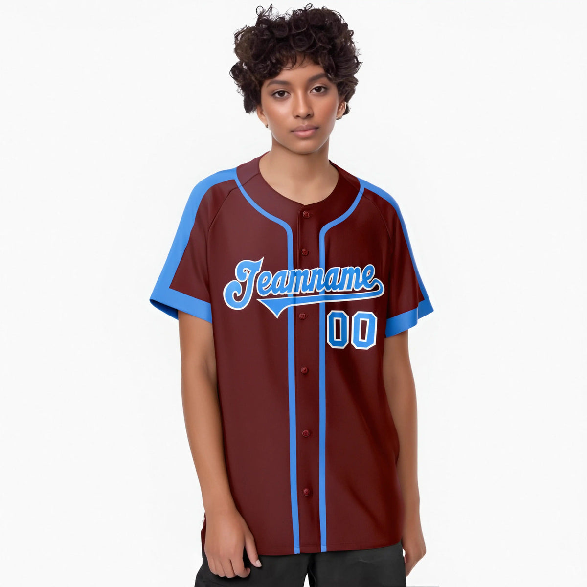 Custom Crimson Blue White Baseball Jersey