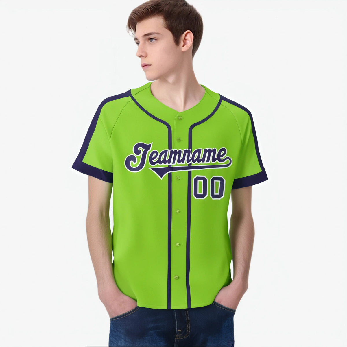 Custom Aqua Purple White Baseball Jersey