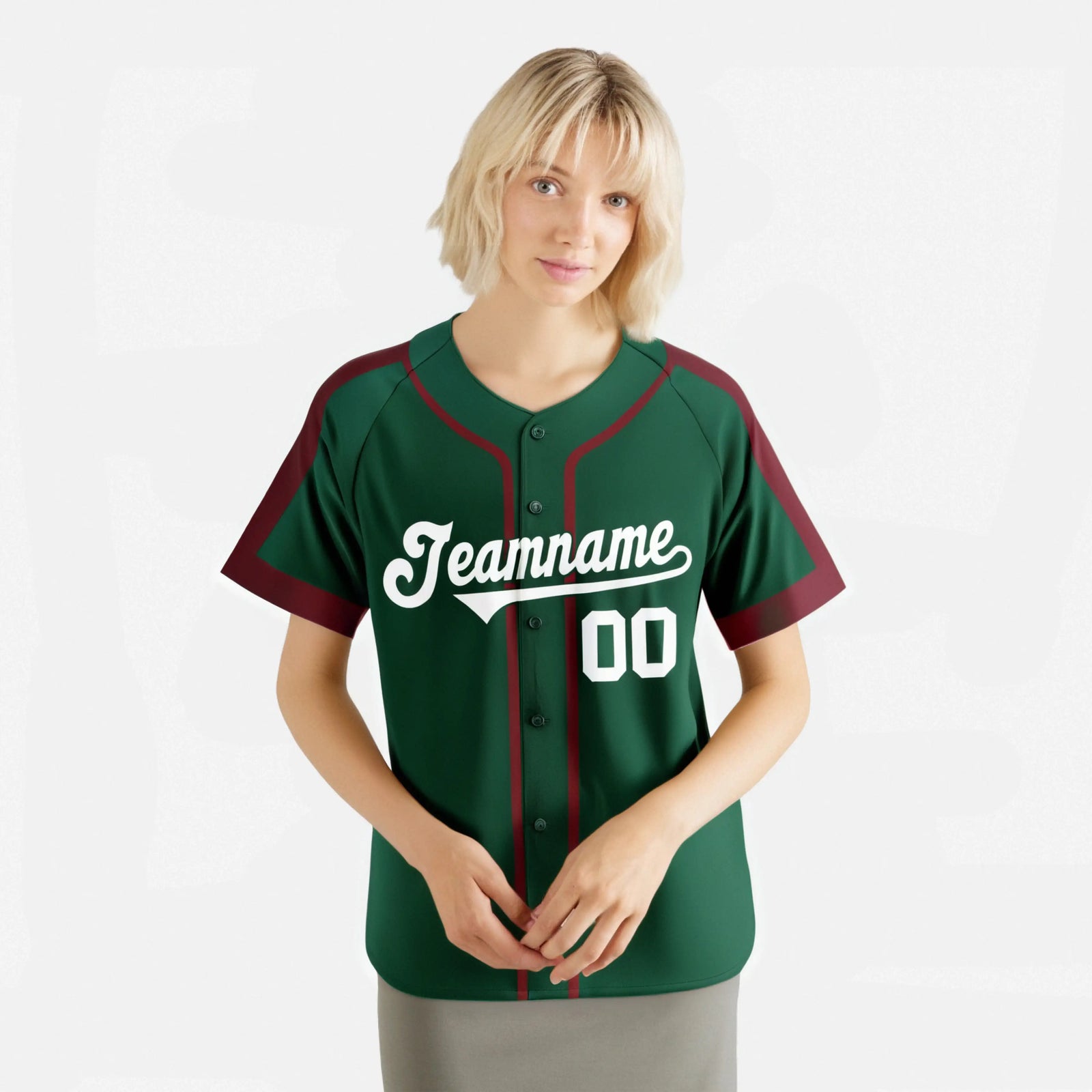 Custom Kelly Green Crimson White Baseball Jersey