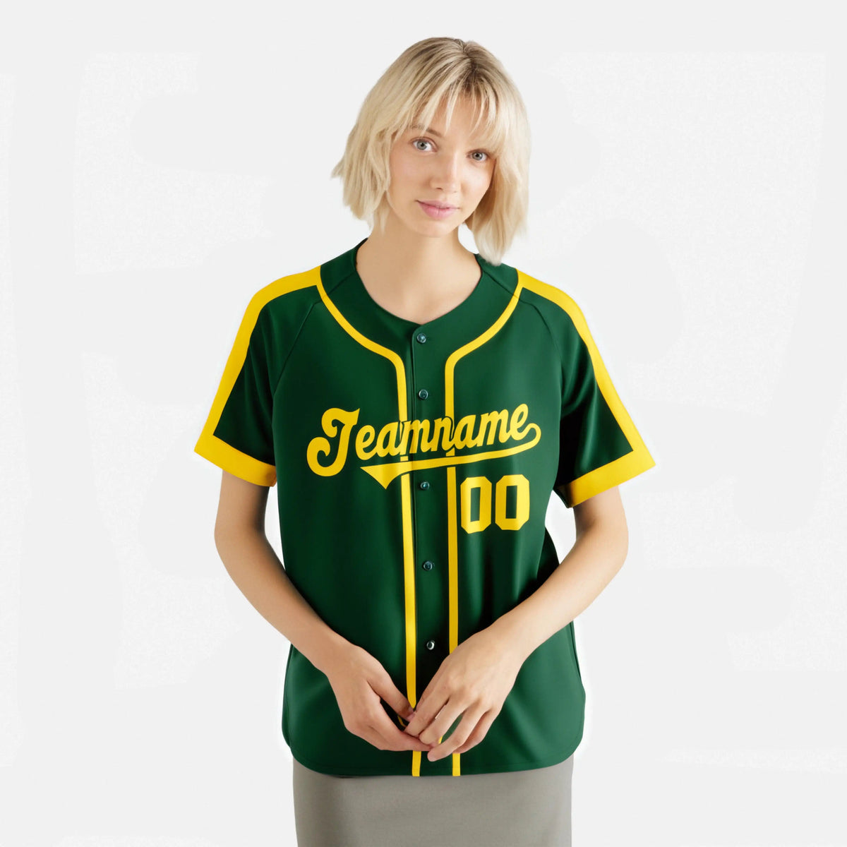 Custom Green Yellow Baseball Jersey