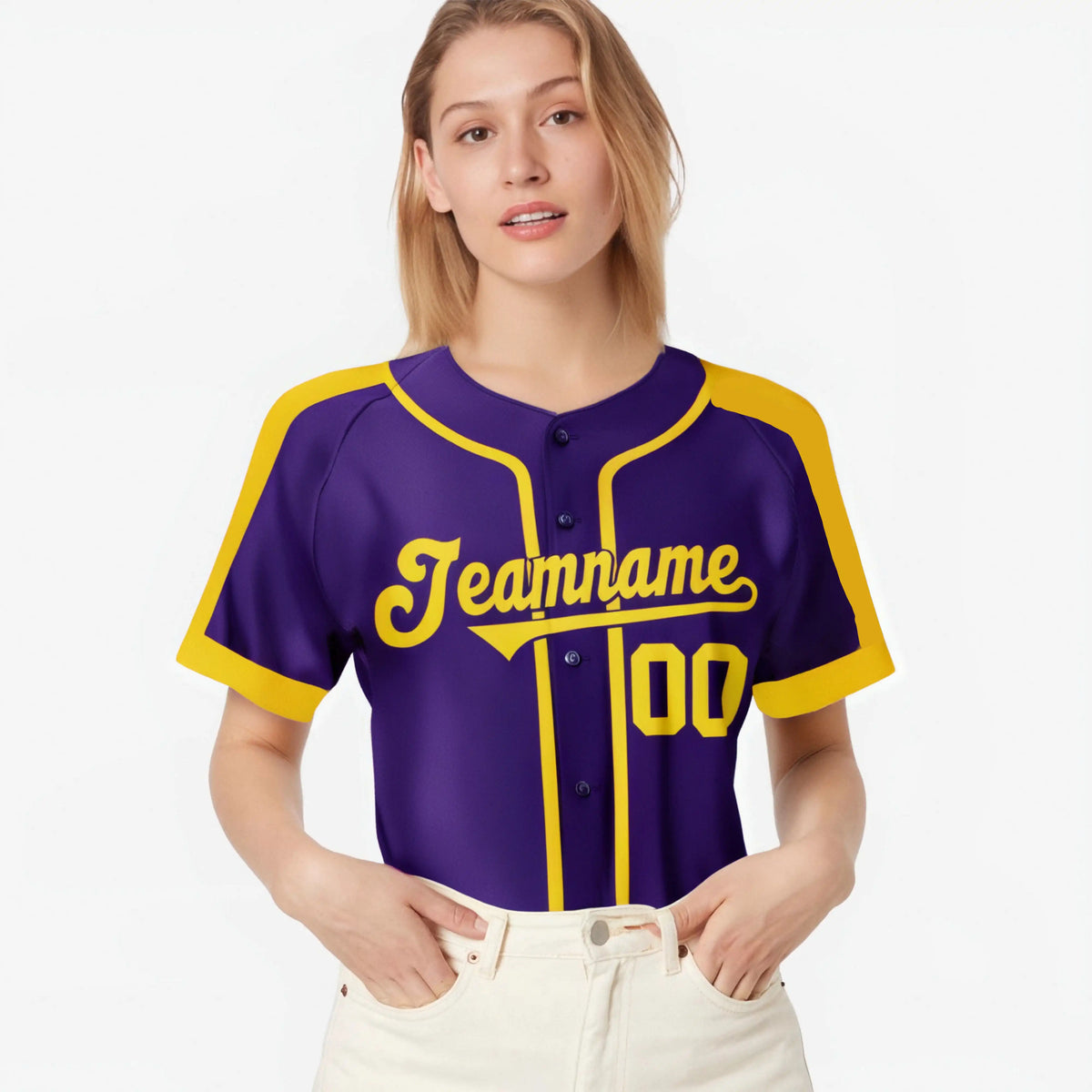 Custom Purple Yellow Baseball Jersey