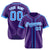 Custom Purple Light Bule White Baseball Jersey