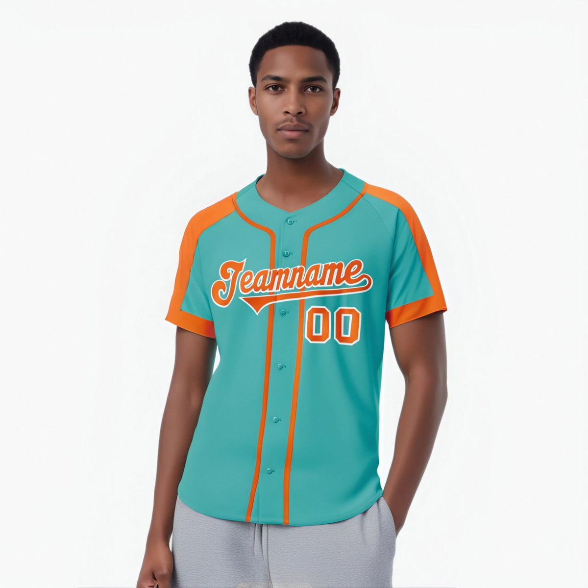 Custom Bright Green Orange White Baseball Jersey