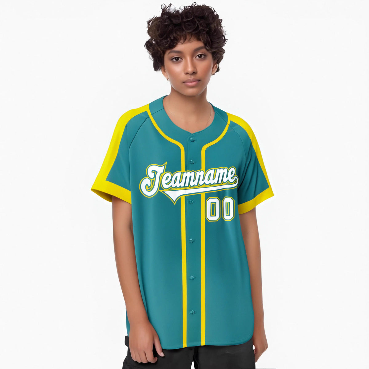 Custom Aqua Yellow White Baseball Jersey