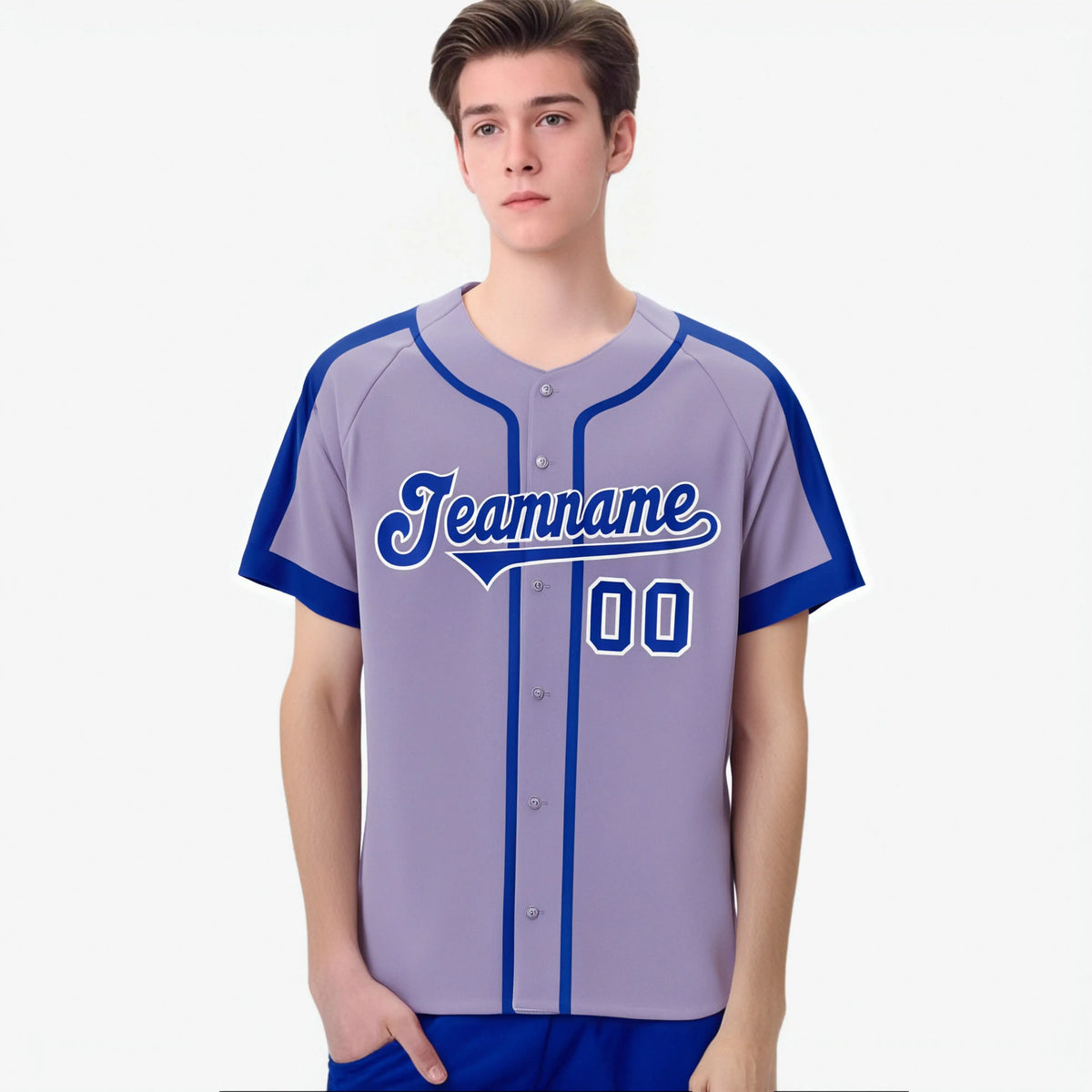 Custom Purple Blue Baseball Jersey
