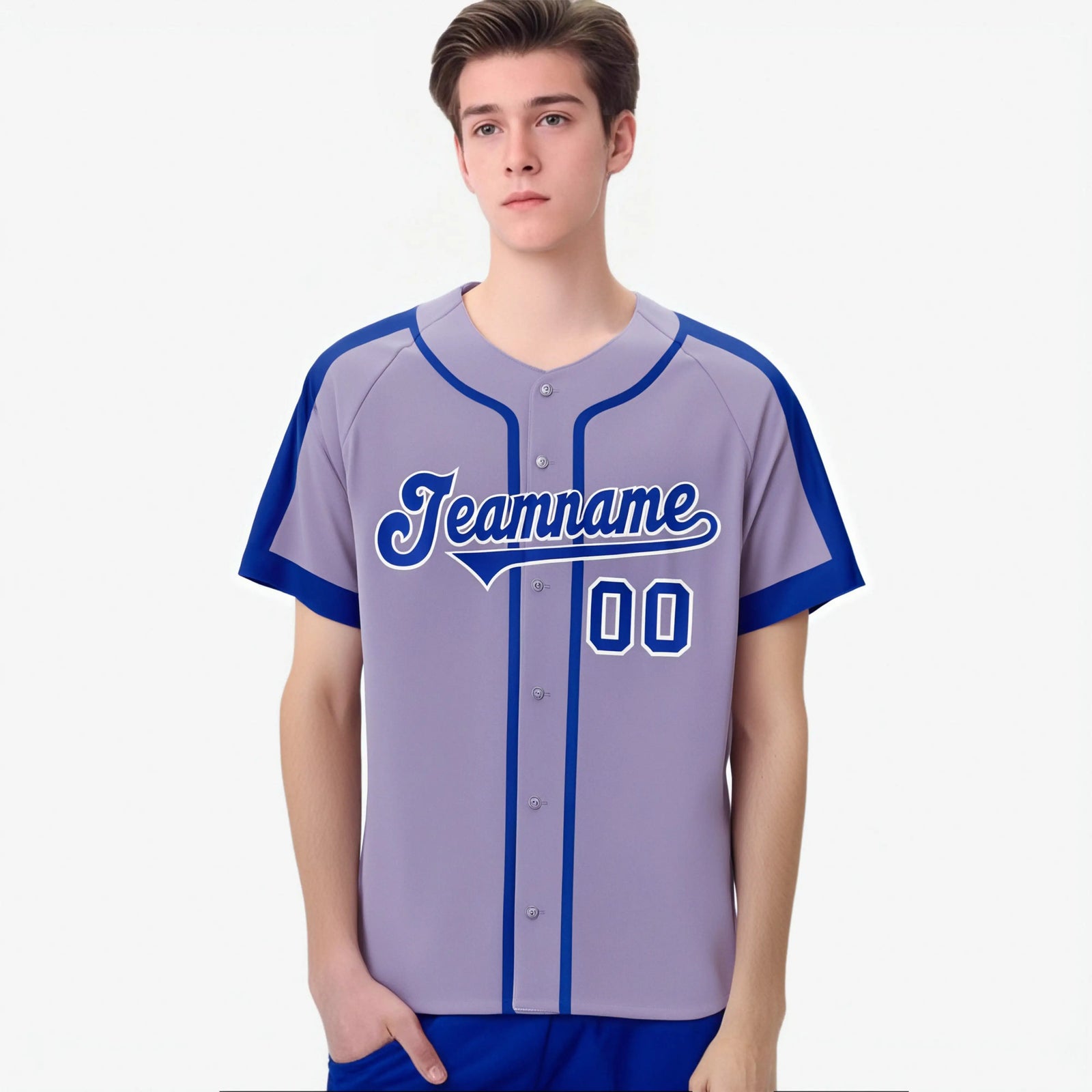 Custom Purple Blue Baseball Jersey