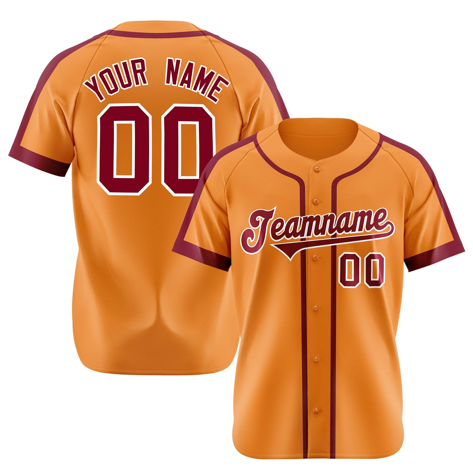 Custom Orange Crimson White Baseball Jersey