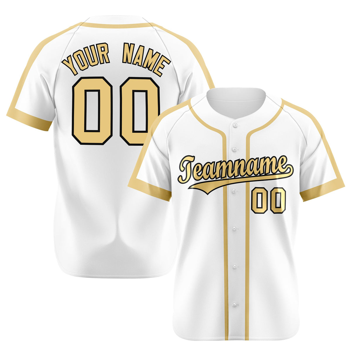 Custom White Khaki Black Baseball Jersey Personalized For Adults Youth