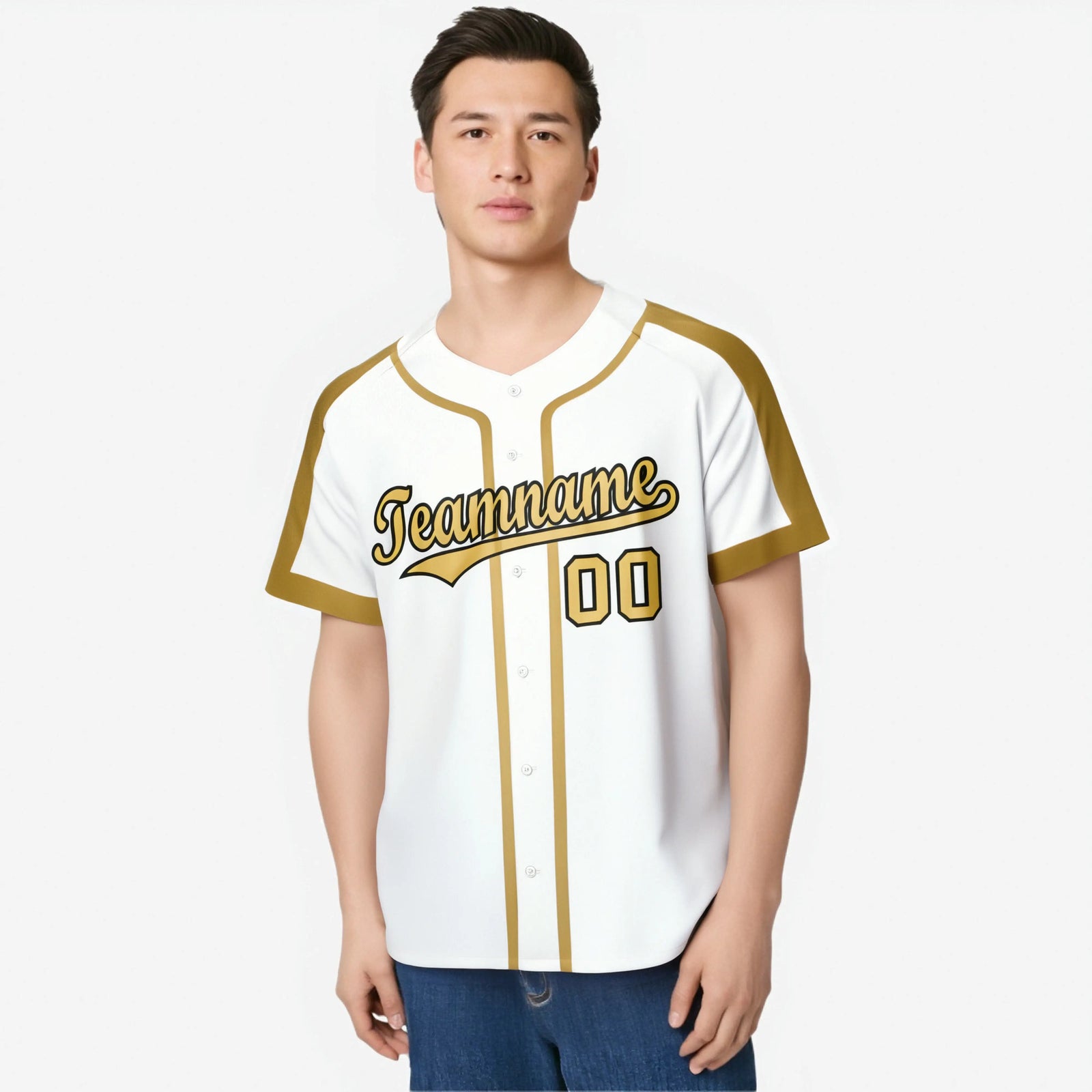 Custom White Khaki Black Baseball Jersey Personalized For Adults Youth